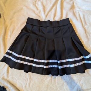 Spirit Black Skater Skirt with White Stripes